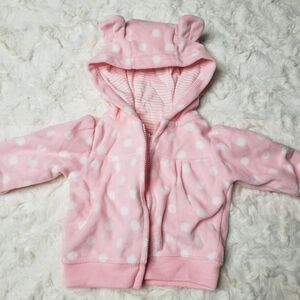 Newborn Carter's Pink and white polka dot jacket